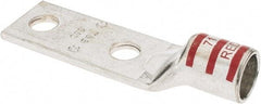 Thomas & Betts - 350 kcmil Wire Noninsulated Crimp Connection Rectangle Ring Terminal - 1/2" Stud, 4.6" OAL x 1.36" Wide, Tin Plated Copper Contact - Americas Industrial Supply