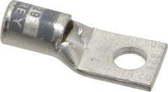 Thomas & Betts - 4 AWG Noninsulated Compression Connection Square Ring Terminal - 1/4" Stud, 1.38" OAL x 0.55" Wide, Tin Plated Copper Contact - Americas Industrial Supply