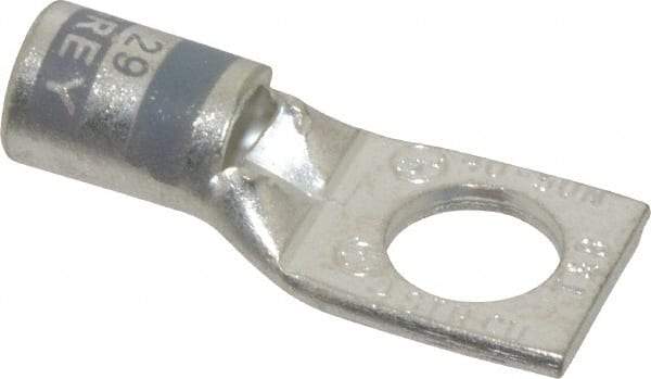 Thomas & Betts - 4 AWG Noninsulated Compression Connection Square Ring Terminal - 3/8" Stud, 1.42" OAL x 0.61" Wide, Tin Plated Copper Contact - Americas Industrial Supply