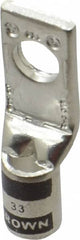 Thomas & Betts - 2 AWG Noninsulated Compression Connection Square Ring Terminal - 5/16" Stud, 1.73" OAL x 0.59" Wide, Tin Plated Copper Contact - Americas Industrial Supply