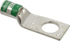 Thomas & Betts - 1 AWG Noninsulated Compression Connection Square Ring Terminal - 1/2" Stud, 2.1" OAL x 0.76" Wide, Tin Plated Copper Contact - Americas Industrial Supply