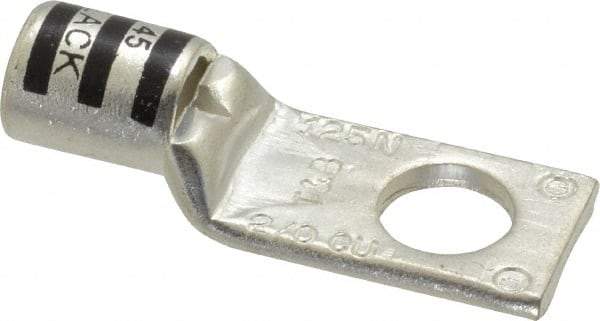 Thomas & Betts - 2/0 AWG Noninsulated Compression Connection Square Ring Terminal - 1/2" Stud, 2-1/4" OAL x 0.83" Wide, Tin Plated Copper Contact - Americas Industrial Supply