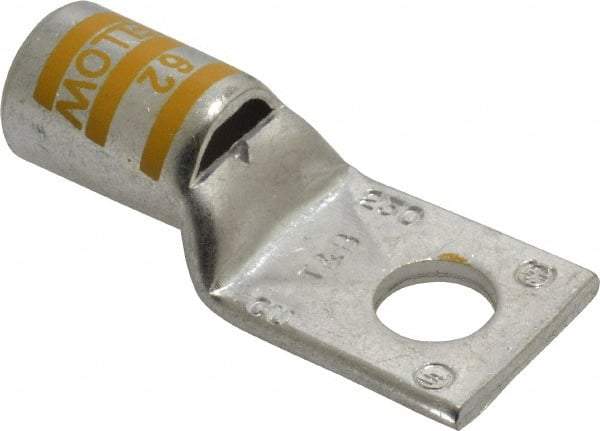 Thomas & Betts - 250 kcmil Wire Noninsulated Compression Connection Square Ring Terminal - 1/2" Stud, 2.6" OAL x 1.13" Wide, Tin Plated Copper Contact - Americas Industrial Supply