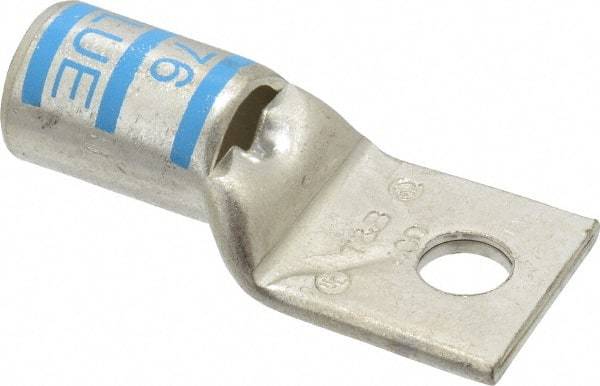 Thomas & Betts - 400 kcmil Wire Noninsulated Compression Connection Square Ring Terminal - 1/2" Stud, 3.2" OAL x 1.41" Wide, Tin Plated Copper Contact - Americas Industrial Supply