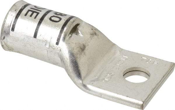 Thomas & Betts - 400 kcmil Wire Noninsulated Compression Connection Square Ring Terminal - 1/2" Stud, 3.31" OAL x 1.61" Wide, Tin Plated Copper Contact - Americas Industrial Supply