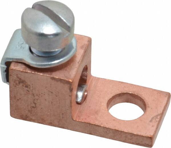 Thomas & Betts - 8-4 AWG Noninsulated Compression Connection Square Ring Terminal - 1/4" Stud, 1-1/8" OAL x 1/2" Wide, Copper Contact - Americas Industrial Supply