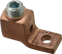 Thomas & Betts - 4-1 AWG Noninsulated Lug Connection Square Ring Terminal - 1/4" Stud, 1-5/8" OAL x 5/8" Wide, Tin Plated Copper Contact - Americas Industrial Supply