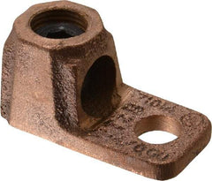 Thomas & Betts - 2-4/0 AWG Noninsulated Crimp Connection D Shaped Ring Terminal - 3/8" Stud, 1-7/8" OAL x 15/16" Wide, Copper Contact - Americas Industrial Supply