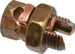 Thomas & Betts - 8 to 4 AWG, Copper Wire Compatible, Copper Alloy, Hex Split Bolt Connector - 1-1/16" OAL, 17/32" Head Width, 23/32" Base Width - Americas Industrial Supply