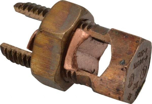 Thomas & Betts - 14 to 1/0 AWG, Copper Wire Compatible, Copper Alloy, Hex Split Bolt Connector - 1-19/32" OAL, 3/4" Head Width, 15/16" Base Width - Americas Industrial Supply