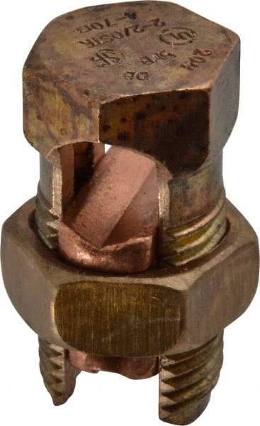 Thomas & Betts - 14 to 2/0 AWG, Copper Wire Compatible, Copper Alloy, Hex Split Bolt Connector - 1-13/16" OAL, 7/8" Head Width, 1-1/16" Base Width - Americas Industrial Supply