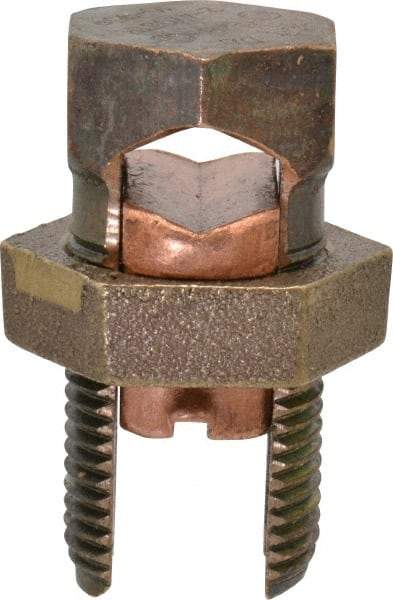 Thomas & Betts - 2 to 4/0 AWG, Copper Wire Compatible, Copper Alloy, Hex Split Bolt Connector - 2-5/32" OAL, 1" Head Width, 1-1/16" Base Width - Americas Industrial Supply