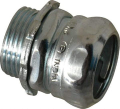 Thomas & Betts - 3/4" Trade, Steel Compression Straight EMT Conduit Connector - Noninsulated - Americas Industrial Supply