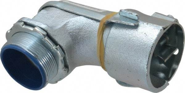 Thomas & Betts - 2" Trade, Malleable Iron Set Screw Angled FMC Conduit Connector - Insulated - Americas Industrial Supply