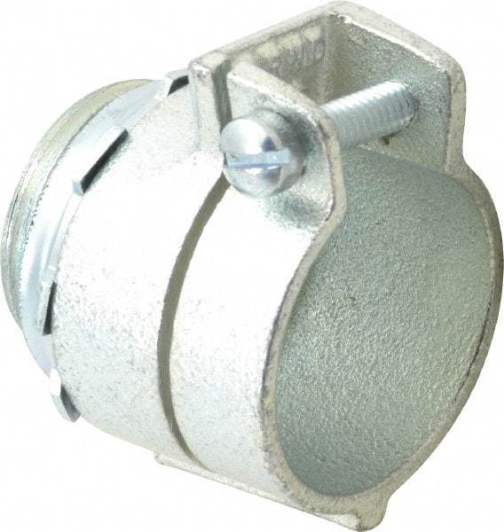 Thomas & Betts - 1" Trade, Malleable Iron Squeeze Clamp Straight FMC Conduit Connector - Noninsulated - Americas Industrial Supply