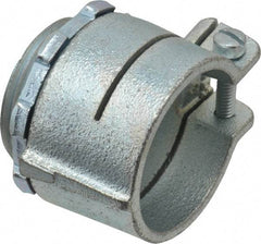 Thomas & Betts - 1-1/4" Trade, Malleable Iron Squeeze Clamp Straight FMC Conduit Connector - Noninsulated - Americas Industrial Supply