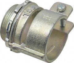 Thomas & Betts - 1-1/2" Trade, Malleable Iron Squeeze Clamp Straight FMC Conduit Connector - Noninsulated - Americas Industrial Supply