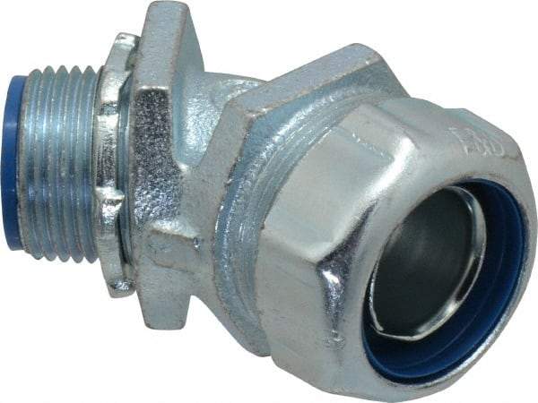 Thomas & Betts - 3/4" Trade, Malleable Iron Threaded Angled Liquidtight Conduit Connector - Insulated - Americas Industrial Supply