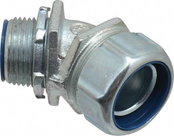 Thomas & Betts - 1" Trade, Malleable Iron Threaded Angled Liquidtight Conduit Connector - Insulated - Americas Industrial Supply