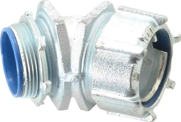 Thomas & Betts - 1-1/2" Trade, Malleable Iron Threaded Angled Liquidtight Conduit Connector - Insulated - Americas Industrial Supply