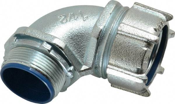 Thomas & Betts - 1-1/2" Trade, Malleable Iron Threaded Angled Liquidtight Conduit Connector - Insulated - Americas Industrial Supply