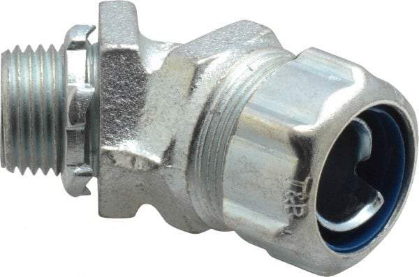 Thomas & Betts - 1/2" Trade, Malleable Iron Threaded Angled Liquidtight Conduit Connector - Noninsulated - Americas Industrial Supply