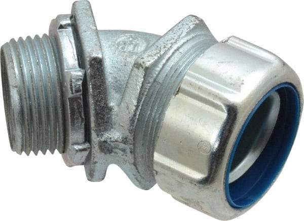 Thomas & Betts - 1" Trade, Malleable Iron Threaded Angled Liquidtight Conduit Connector - Noninsulated - Americas Industrial Supply