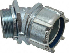 Thomas & Betts - 1-1/2" Trade, Malleable Iron Threaded Angled Liquidtight Conduit Connector - Noninsulated - Americas Industrial Supply