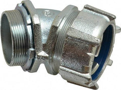 Thomas & Betts - 2" Trade, Malleable Iron Threaded Angled Liquidtight Conduit Connector - Noninsulated - Americas Industrial Supply