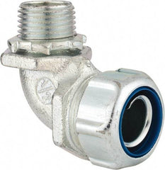 Thomas & Betts - 1/2" Trade, Malleable Iron Threaded Angled Liquidtight Conduit Connector - Noninsulated - Americas Industrial Supply