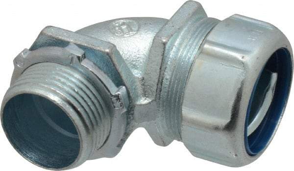 Thomas & Betts - 1" Trade, Malleable Iron Threaded Angled Liquidtight Conduit Connector - Noninsulated - Americas Industrial Supply