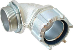 Thomas & Betts - 1-1/2" Trade, Malleable Iron Threaded Angled Liquidtight Conduit Connector - Noninsulated - Americas Industrial Supply