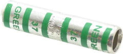 Thomas & Betts - 1 AWG Compatible, Noninsulated, Crimp-On Butt Splice Terminal - 2 Wire Entries, Copper Contacts, Tin Contact Plating, 2" OAL, Green - Americas Industrial Supply