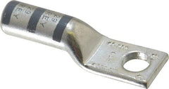 Thomas & Betts - 4 AWG Noninsulated Compression Connection Rectangle Ring Terminal - 1/4" Stud, 1.7" OAL x 0.52" Wide, Tin Plated Copper Contact - Americas Industrial Supply