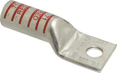 Thomas & Betts - 350 kcmil Wire Noninsulated Compression Connection Square Ring Terminal - 1/2" Stud, 3.68" OAL x 1.36" Wide, Tin Plated Copper Contact - Americas Industrial Supply