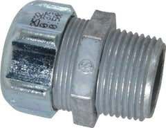 Thomas & Betts - 3/8 to 1/2" Cable Capacity, Liquidtight, Straight Strain Relief Cord Grip - 3/4 NPT Thread, 1-3/4" Long, Zinc - Americas Industrial Supply