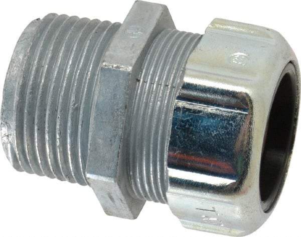 Thomas & Betts - 3/4 to 0.88" Cable Capacity, Liquidtight, Straight Strain Relief Cord Grip - 1 NPT Thread, 1-7/8" Long, Zinc - Americas Industrial Supply