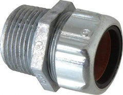 Thomas & Betts - 7/8 to 0.985" Cable Capacity, Liquidtight, Straight Strain Relief Cord Grip - 1 NPT Thread, 1-7/8" Long, Zinc - Americas Industrial Supply