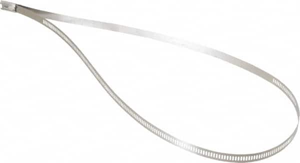 Thomas & Betts - 24" Long Black Stainless Steel Standard Cable Tie - 250 Lb Tensile Strength, 0.25mm Thick, 3" Max Bundle Diam - Americas Industrial Supply