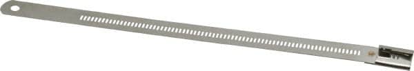 Thomas & Betts - 6" Long Black Stainless Steel Standard Cable Tie - 250 Lb Tensile Strength, 0.25mm Thick, 4" Max Bundle Diam - Americas Industrial Supply