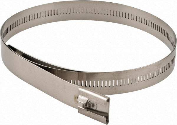 Thomas & Betts - 24" Long Black Stainless Steel Standard Cable Tie - 250 Lb Tensile Strength, 0.25mm Thick, 3" Max Bundle Diam - Americas Industrial Supply