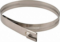 Thomas & Betts - 24" Long Black Stainless Steel Standard Cable Tie - 250 Lb Tensile Strength, 0.25mm Thick, 3" Max Bundle Diam - Americas Industrial Supply