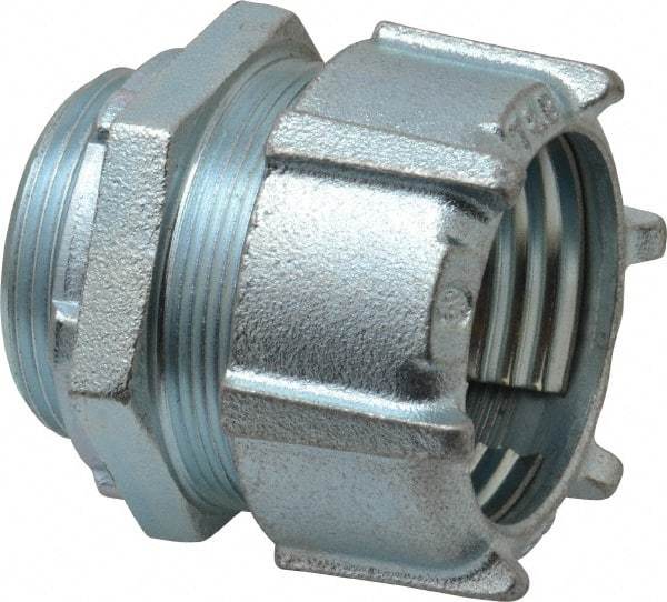 Thomas & Betts - 1-1/2" Trade, Malleable Iron Compression Straight Rigid/Intermediate (IMC) Conduit Connector - Noninsulated - Americas Industrial Supply