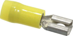 Thomas & Betts - 12 to 10 AWG, Nylon, Fully Insulated, Female Wire Disconnect - 1/4 Inch Wide Tab, Yellow, CSA Certified, RoHS Compliant, UL 94 V-2, UL File E66716, UL Listed - Americas Industrial Supply