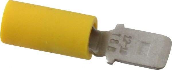 Thomas & Betts - 12 to 10 AWG, Vinyl, Fully Insulated, Male Wire Disconnect - 1/4 Inch Wide Tab, Yellow, CSA Certified, RoHS Compliant, UL 94 V-0, UL File E66716, UL Listed - Americas Industrial Supply