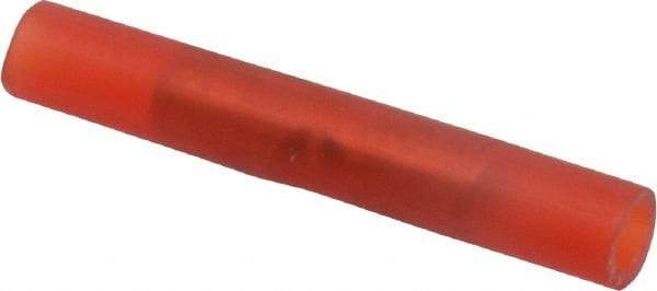 Thomas & Betts - 22 to 18 AWG Compatible, Nylon Fully Insulated, Crimp-On Butt Splice Terminal - 2 Wire Entries, Copper Contacts, Tin Contact Plating, 1.19" OAL, Red - Americas Industrial Supply