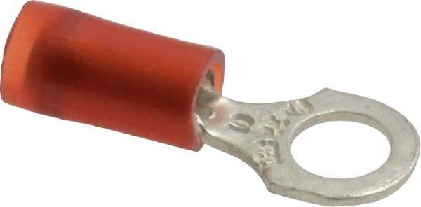 Thomas & Betts - 22-16 AWG Partially Insulated Crimp Connection D Shaped Ring Terminal - #10 Stud, 0.89" OAL x 0.31" Wide, Tin Plated Copper Contact - Americas Industrial Supply