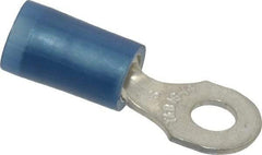 Thomas & Betts - 18-14 AWG Partially Insulated Crimp Connection D Shaped Ring Terminal - #6 Stud, 0.89" OAL x 0.31" Wide, Tin Plated Copper Contact - Americas Industrial Supply