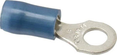 Thomas & Betts - 18-14 AWG Partially Insulated Crimp Connection D Shaped Ring Terminal - #8 Stud, 0.89" OAL x 0.31" Wide, Tin Plated Copper Contact - Americas Industrial Supply