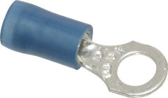 Thomas & Betts - 18-14 AWG Partially Insulated Crimp Connection D Shaped Ring Terminal - #10 Stud, 0.89" OAL x 0.31" Wide, Tin Plated Copper Contact - Americas Industrial Supply